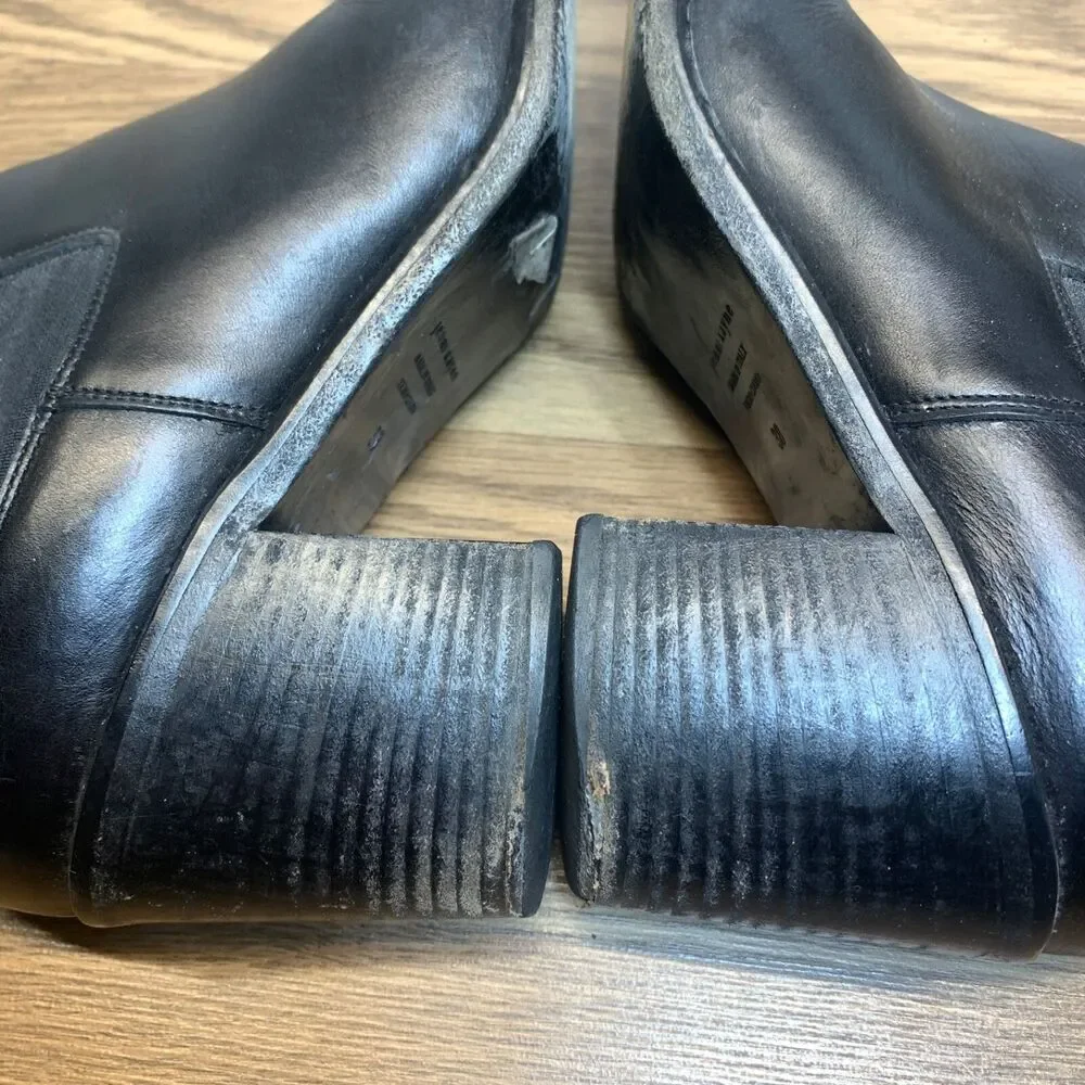 Jenni Kayne‎ Black Leather Heeled Chelsea Boots Ankle Size 38 US 7.5-8